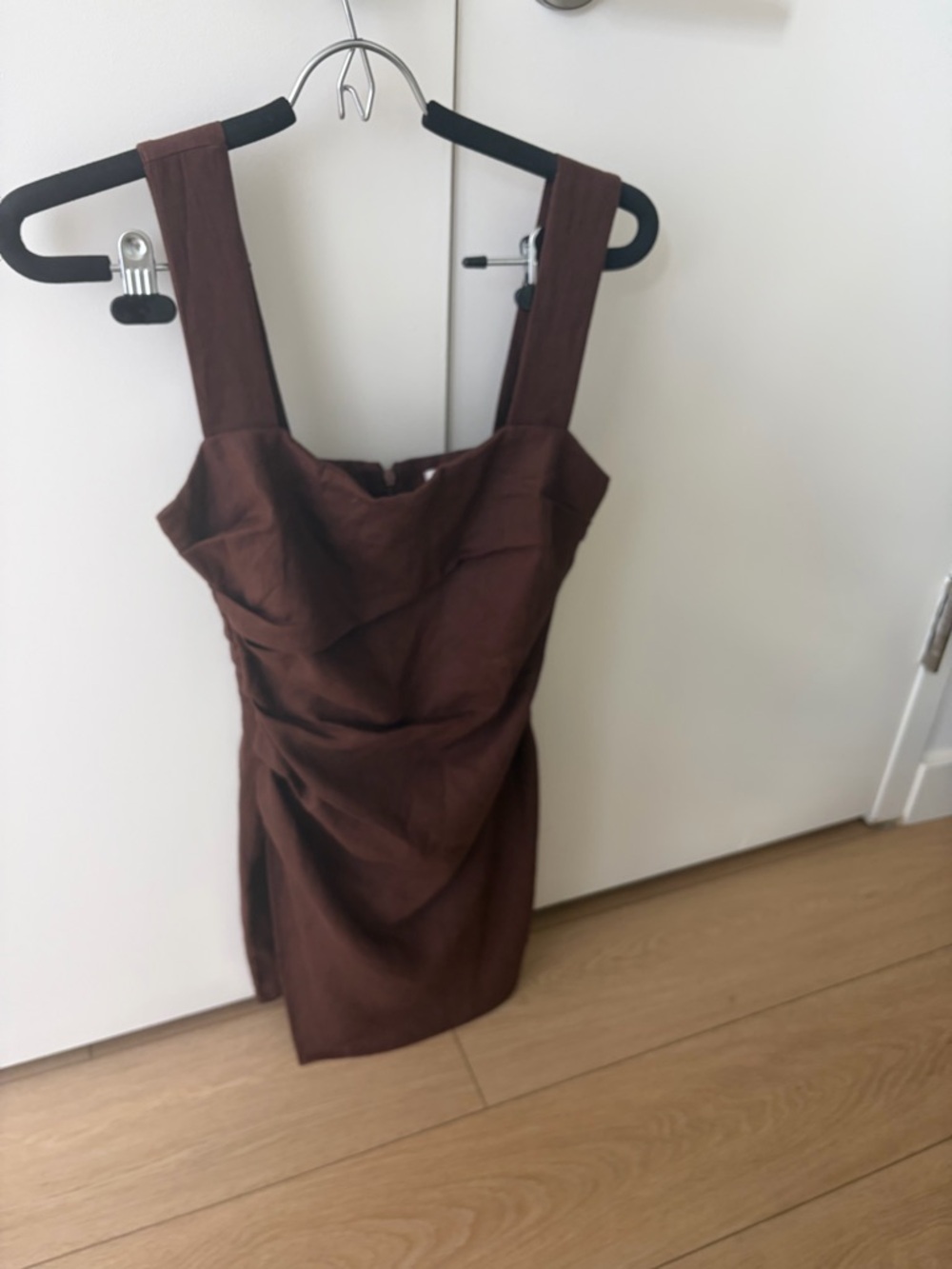 Reformation Kerrigan Linen Dress Brown Size 0 - Picture 4 of 5